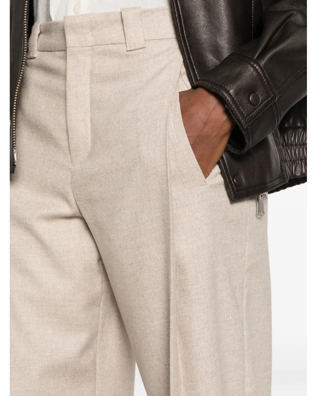 Drykorn White Pressed-Crease Wide-Leg Trousers
