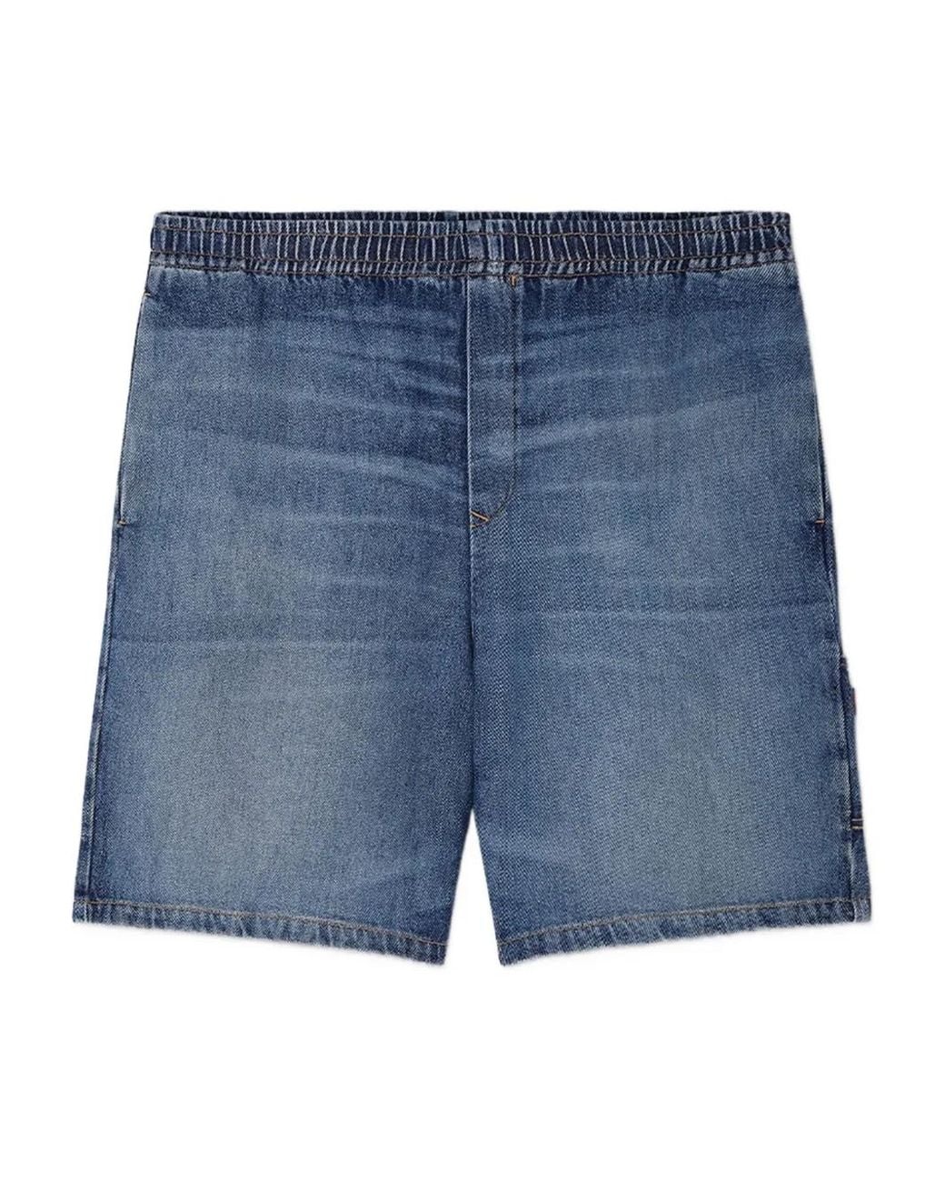 Versace Blue Medusa Biggie Denim Shorts for men