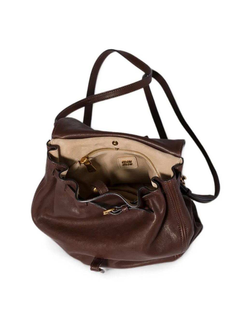 Miu Miu Brown Rendez-Vous Nappa-Leather Backpack