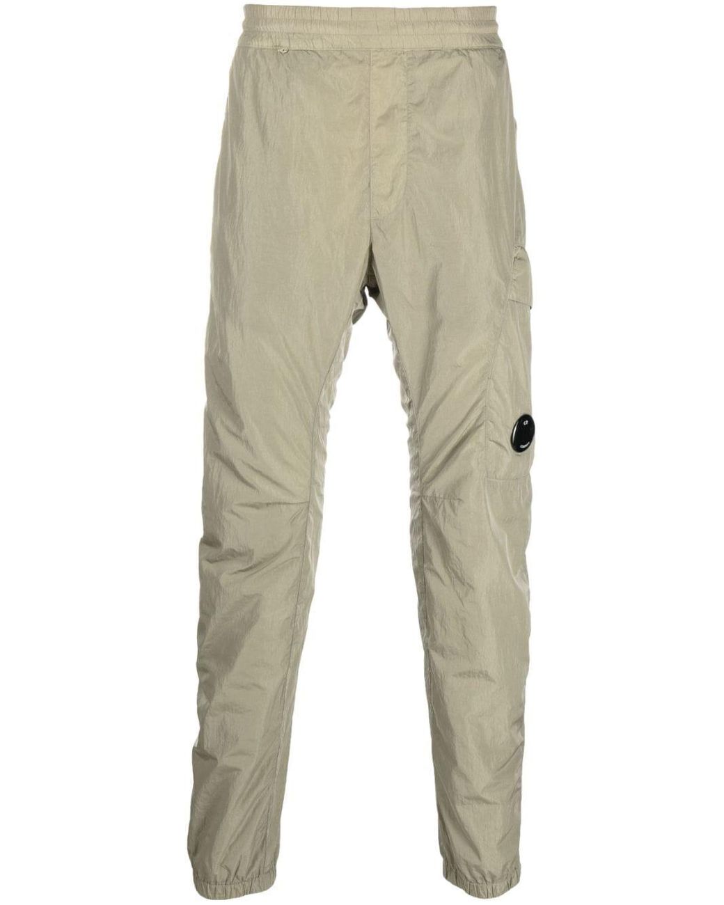 C.P. Company logo-patch belted wide-leg trousers - Green