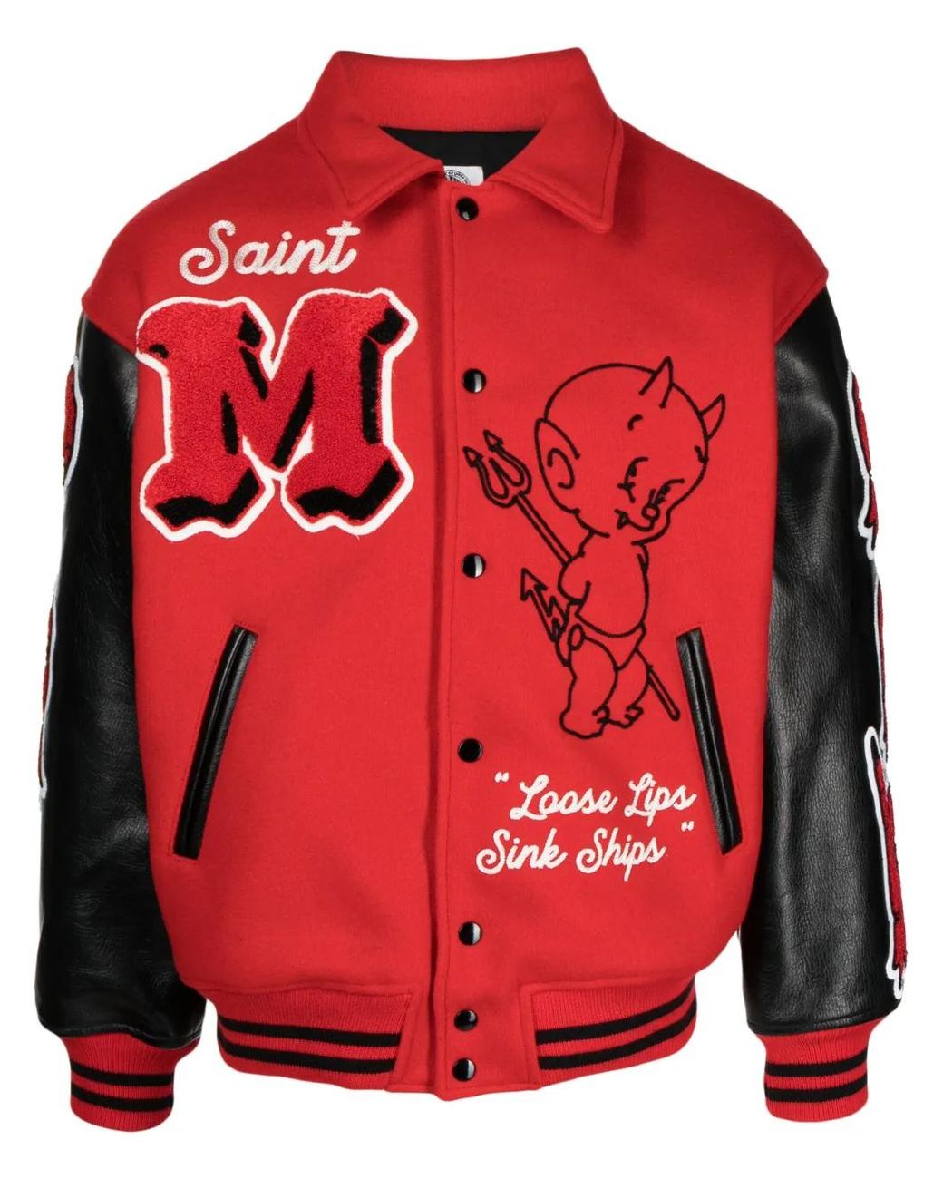 SAINT Mxxxxxx Red Devil Varsity Letter Jacket for men
