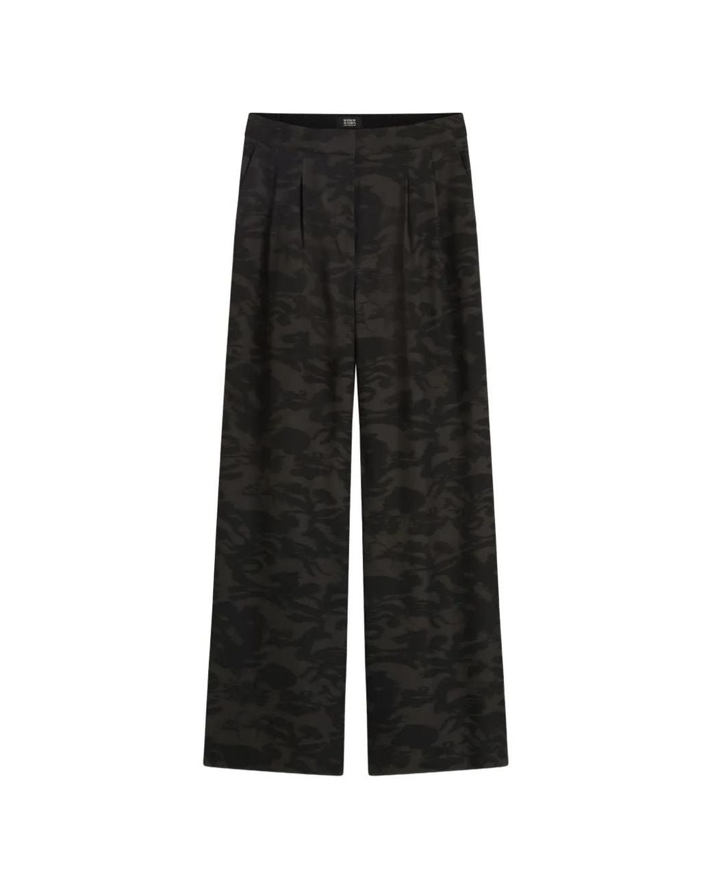 Scotch & Soda Black Abstract-Print Trousers
