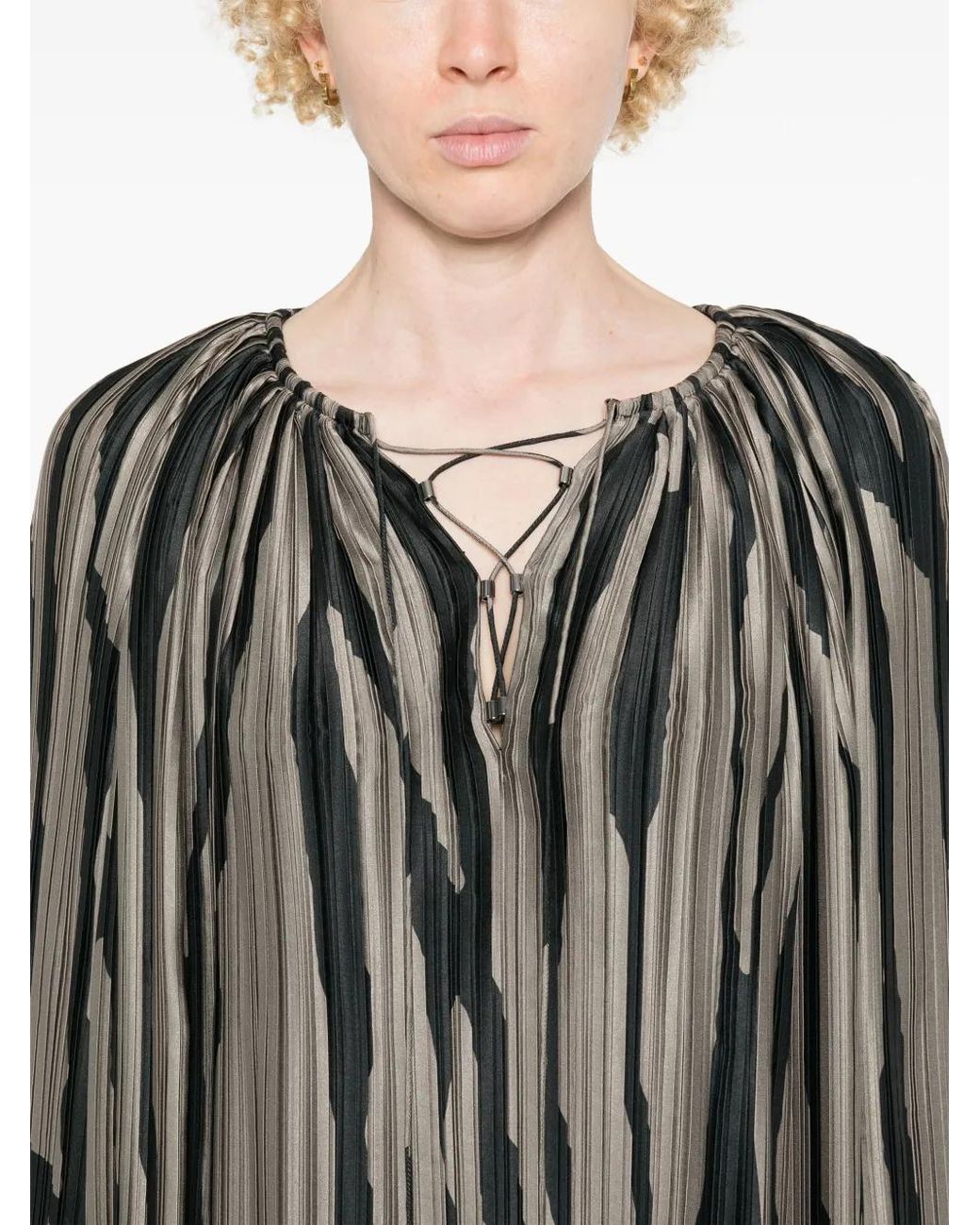 Lanvin Black Abstract-print Blouse