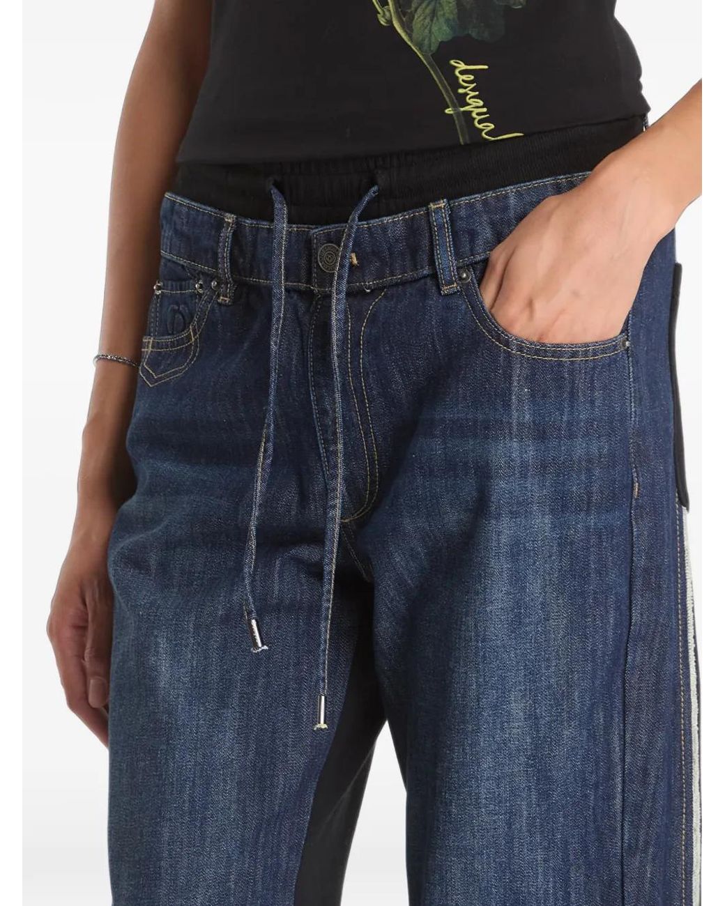 Desigual Blue Jean À Lien De Resserrage