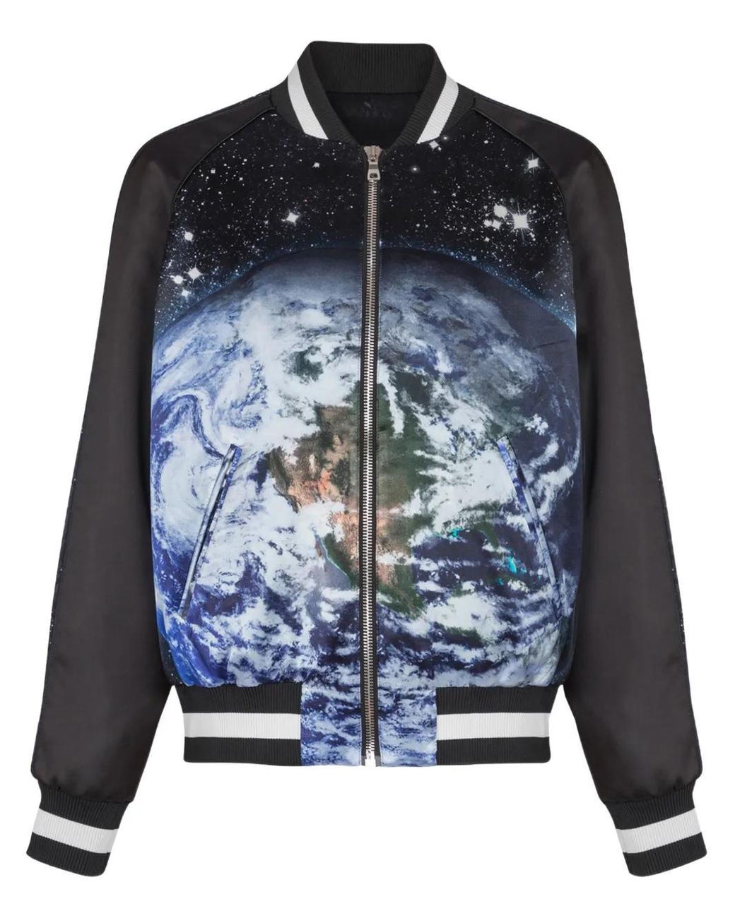 Balmain Blue Printed 'Bomber' Jacket for men