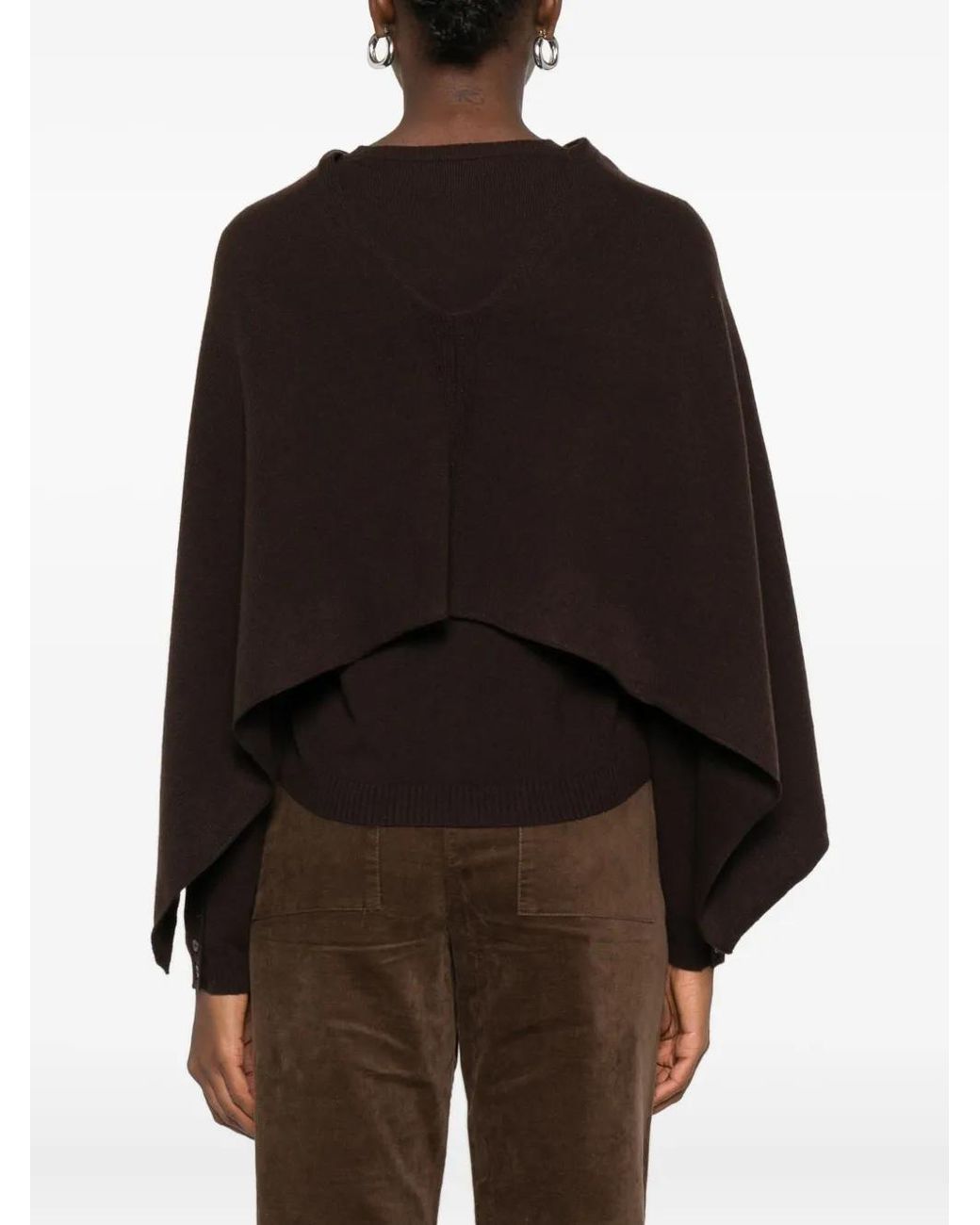 Bompard Black Cowl-Neck Cashmere Poncho