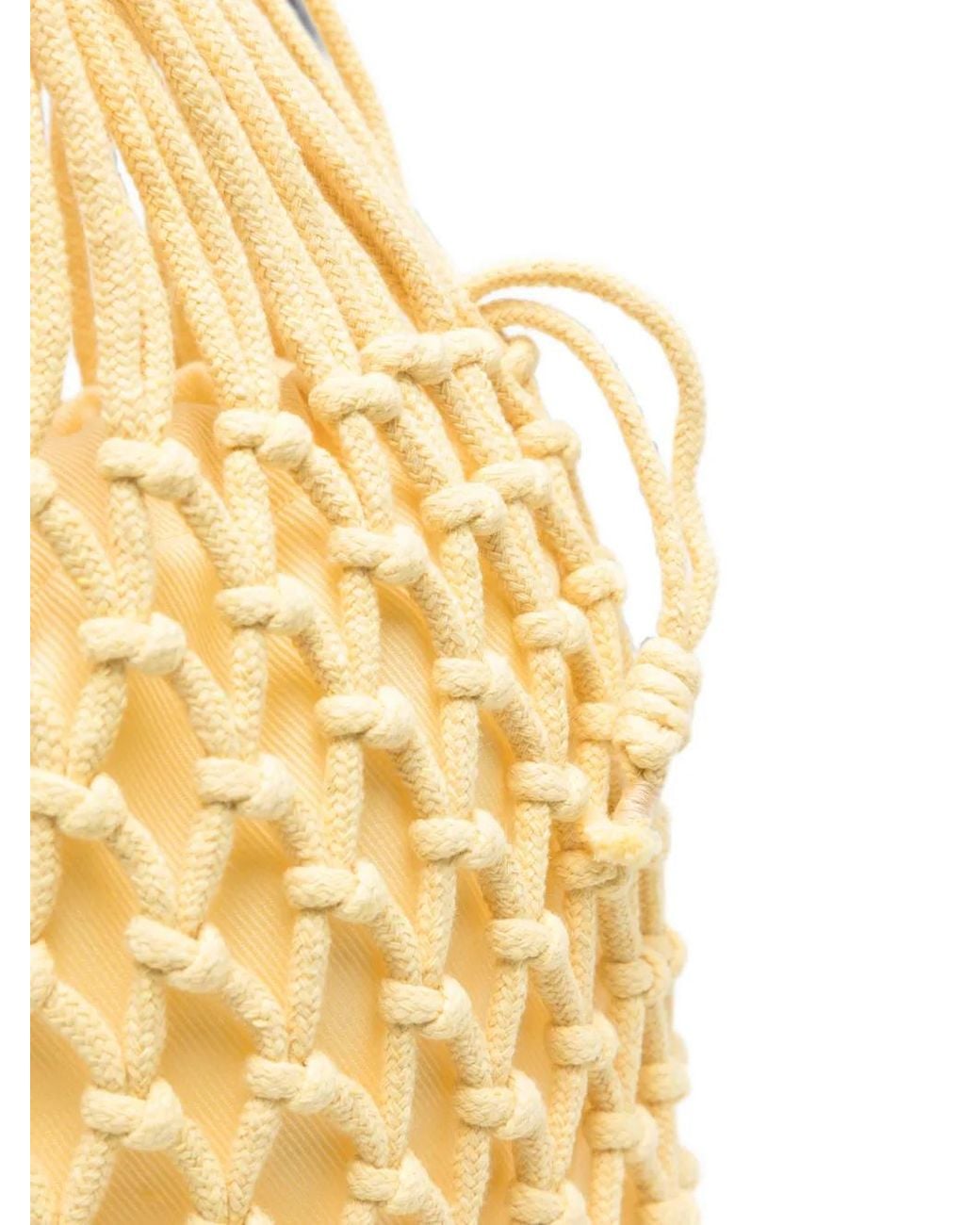 Frankie Shop Metallic Macramé Tote Bag Naia Cotton