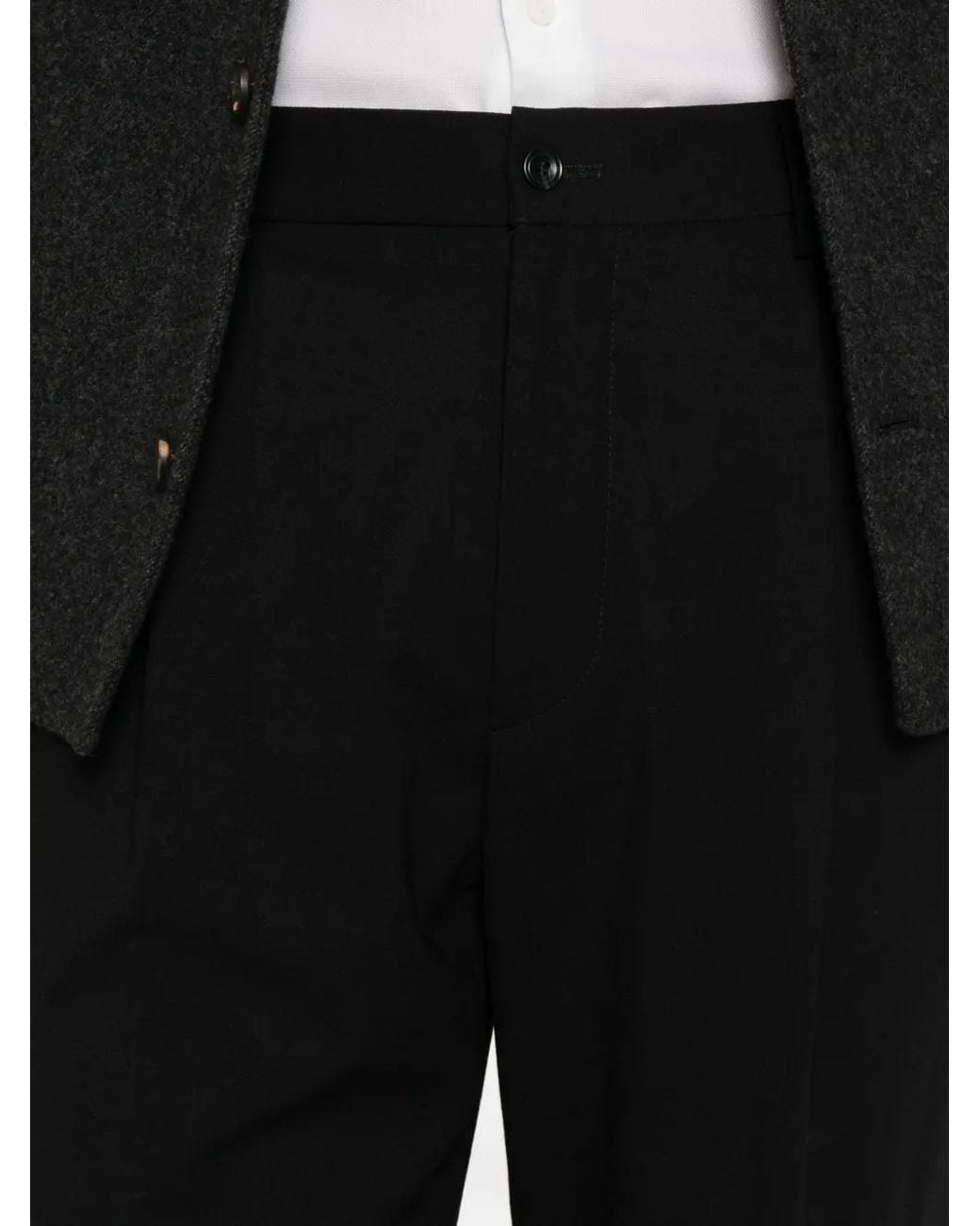Tagliatore Black Pleated-Detail Trousers for men