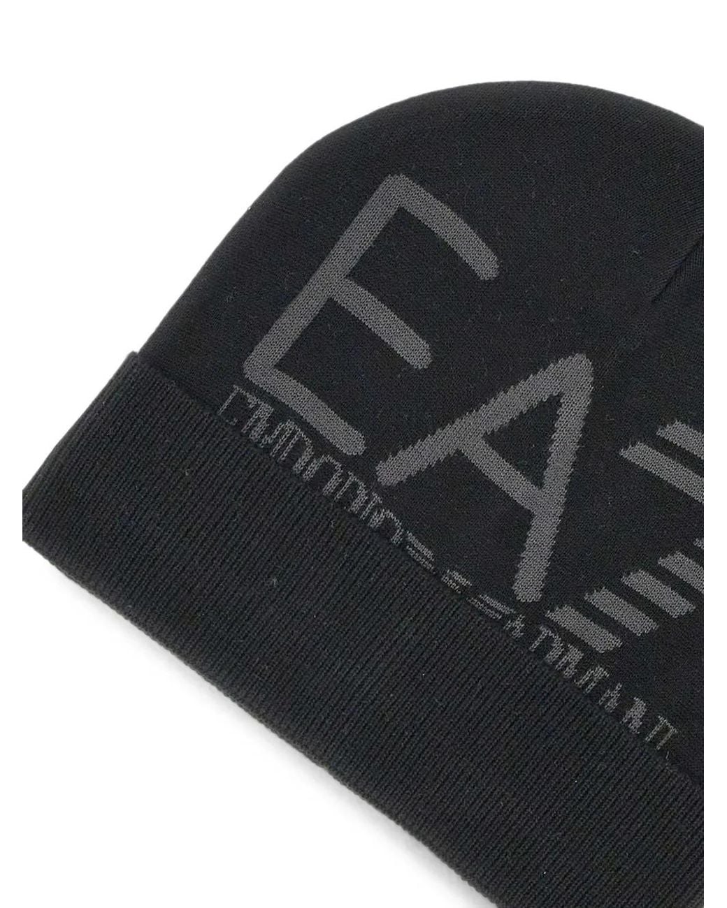 EA7 Beanie Mit Jacquard-Logo in Black für Herren