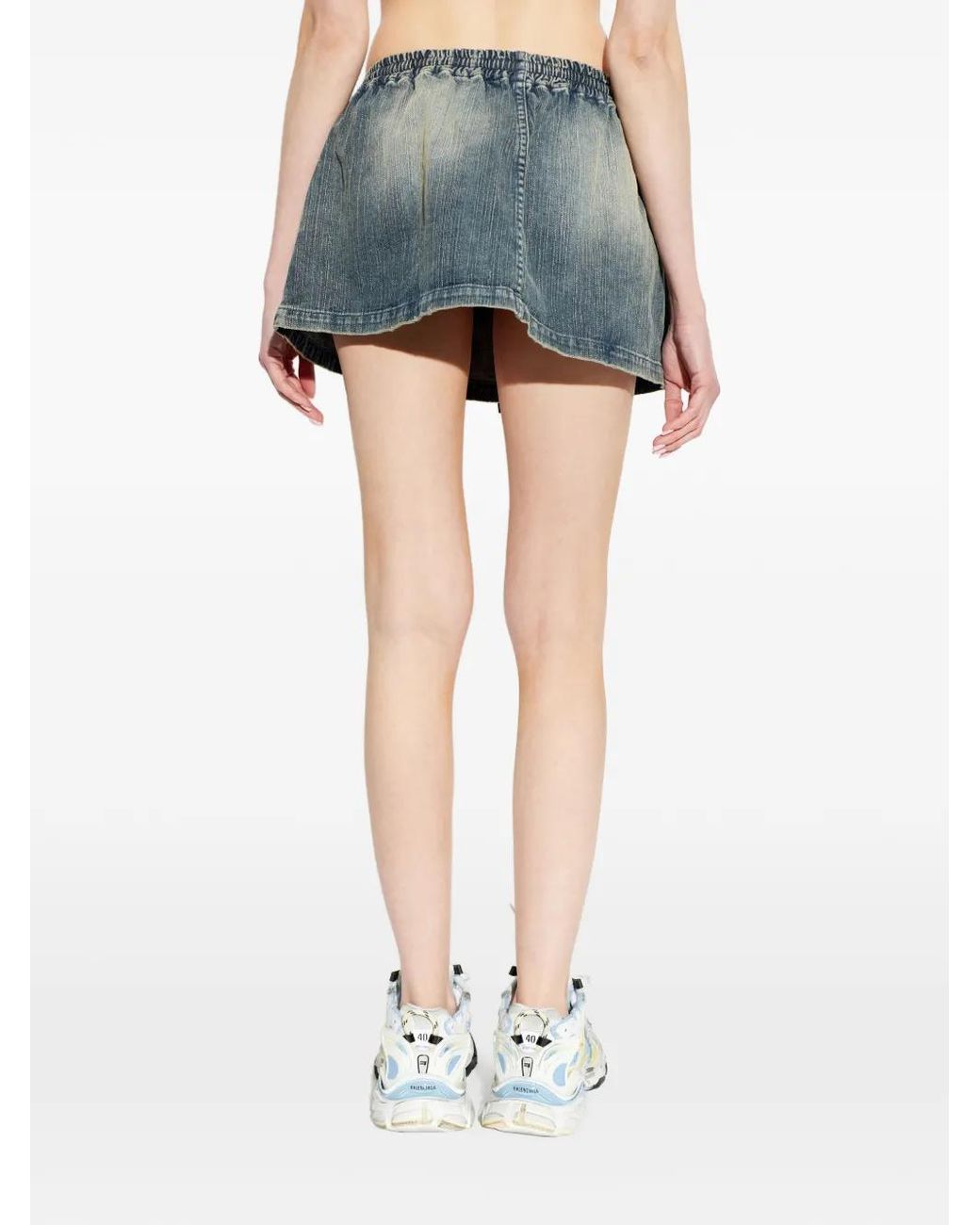 Balenciaga Blue Drawstring Elasticated Skirt