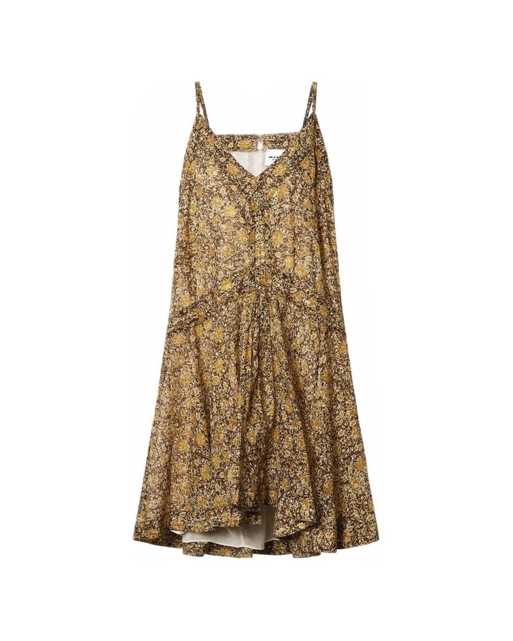 Isabel Marant Natural Danielle Ruffled Floral Mini Dress