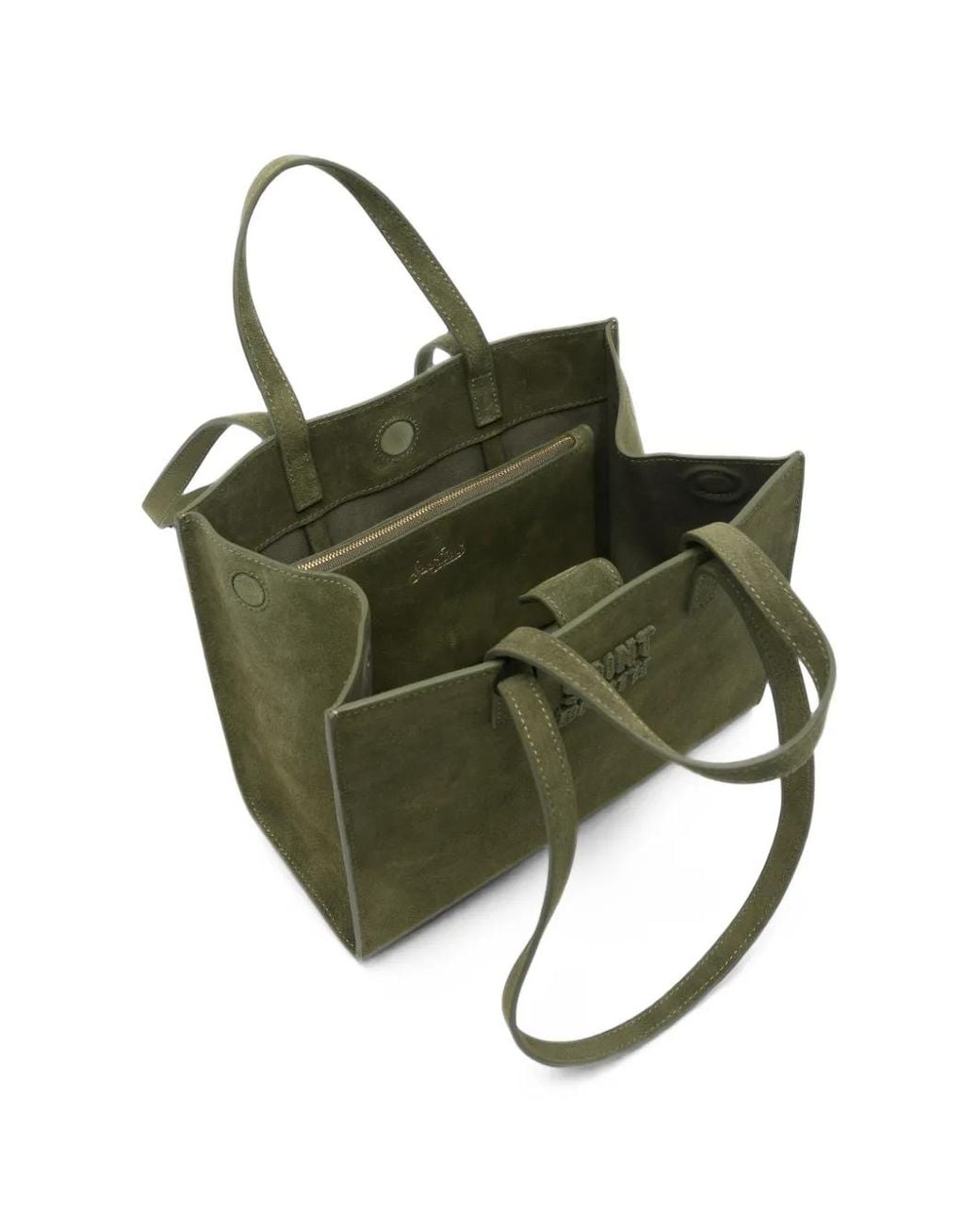 Mc2 Saint Barth Green Midi Jour Suede Tote Bag