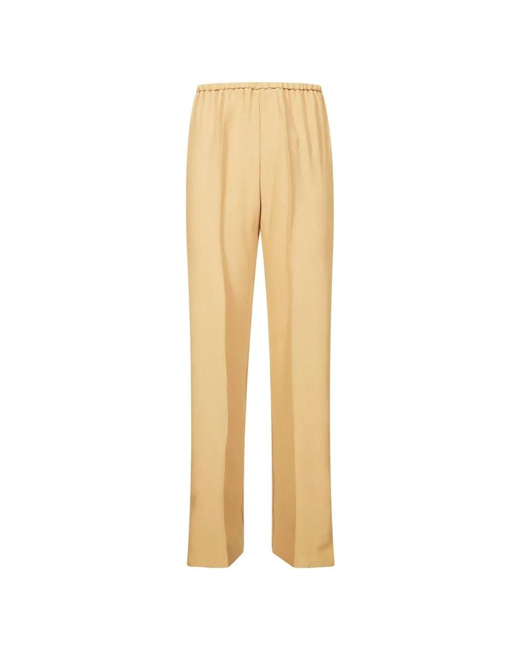Forte_forte Elastische Broek Met Zijsplit in het Natural