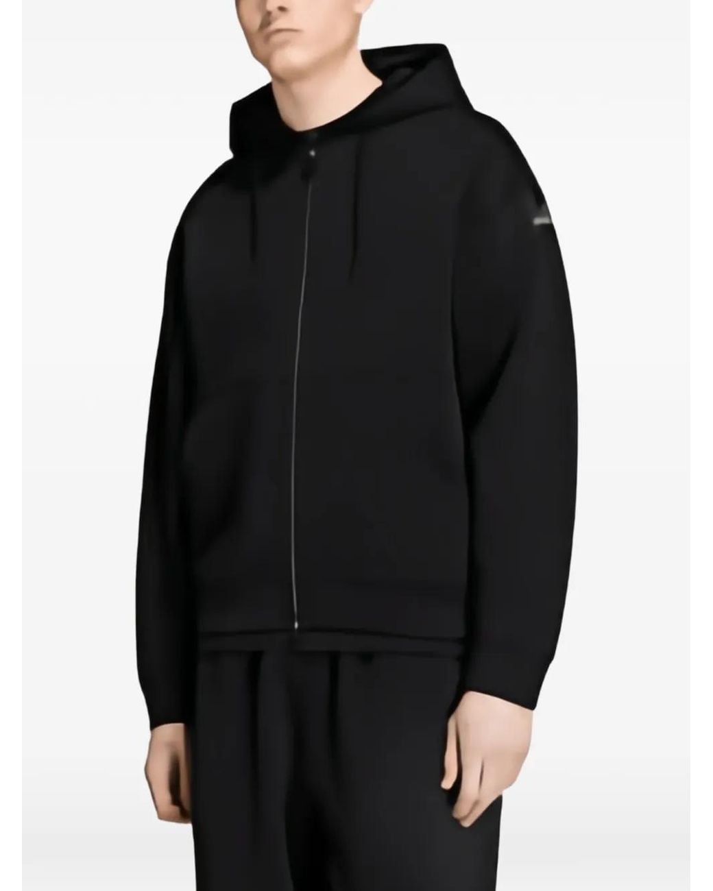 Adidas Black Spacer Zip-Up Hoodie for men