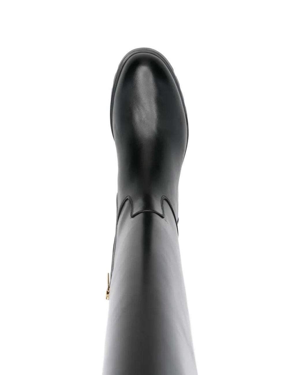 Santoni Black Leather Boots