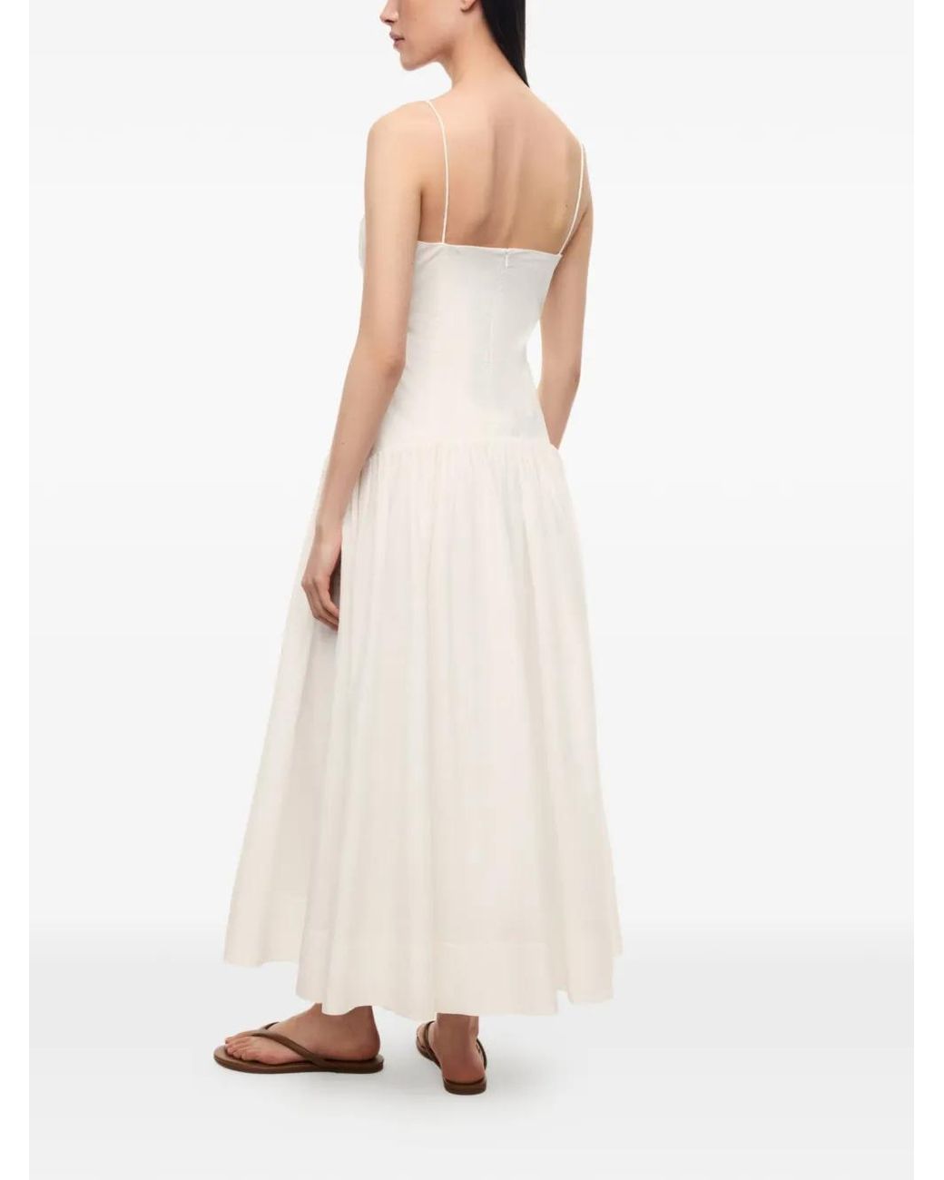 12 STOREEZ White Provence Spaghetti-Strap Dress