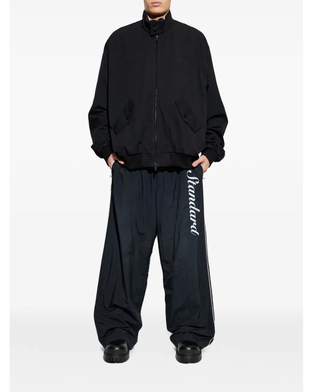 Balenciaga Blue Standard-Script Track Pants for men