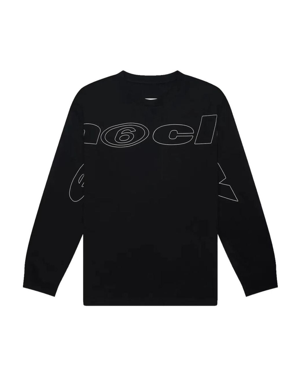 MM6 by Maison Margiela Black Long Sleeve Graphic T-Shirt for men