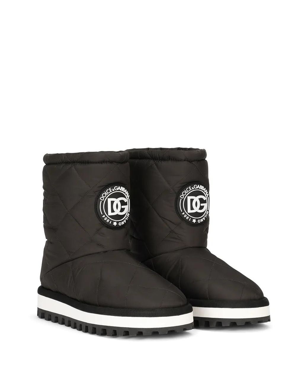 Dolce & Gabbana Black Quilted Snow Boots
