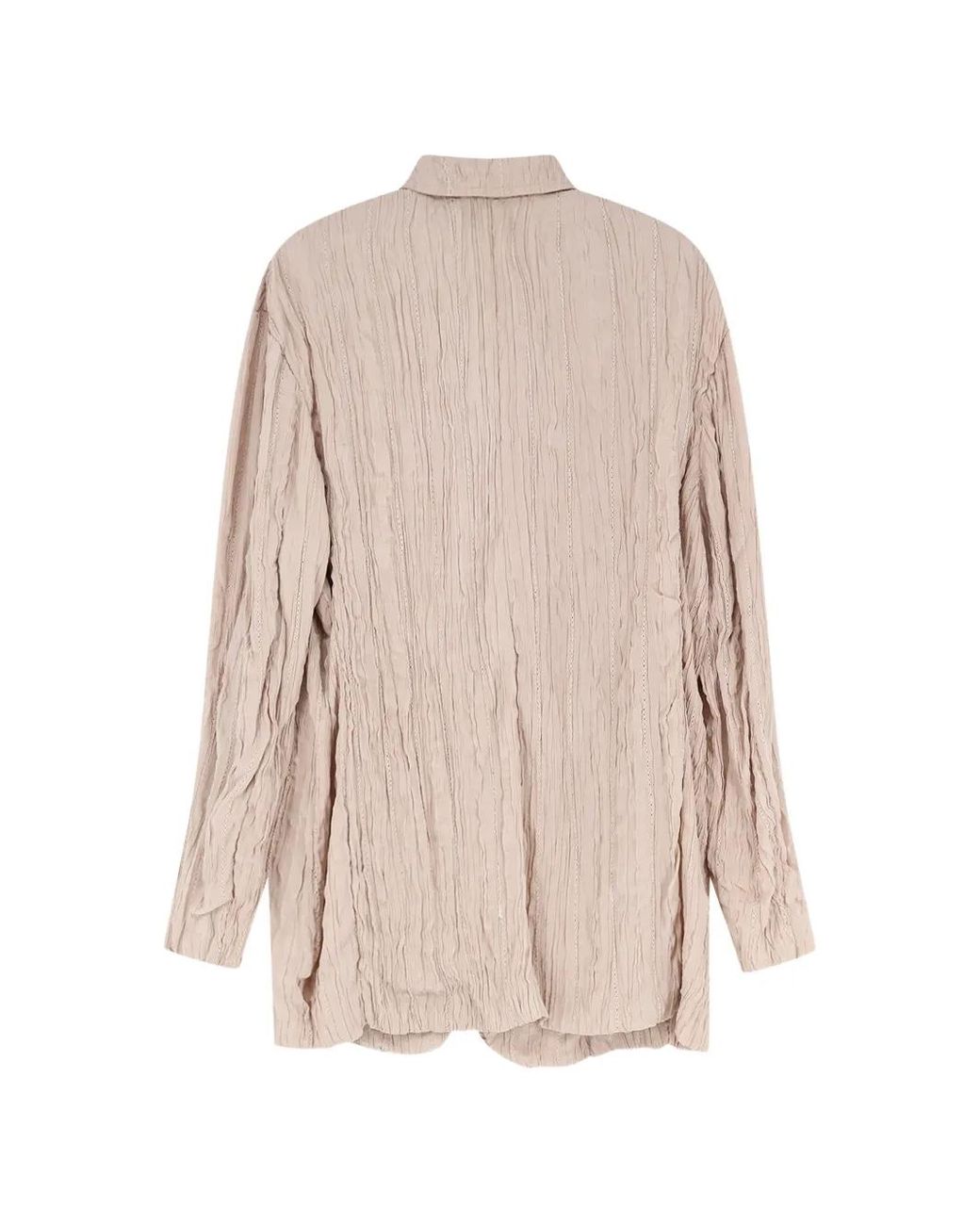 Alysi Natural Flap-Pockets Wrinkled Blazer