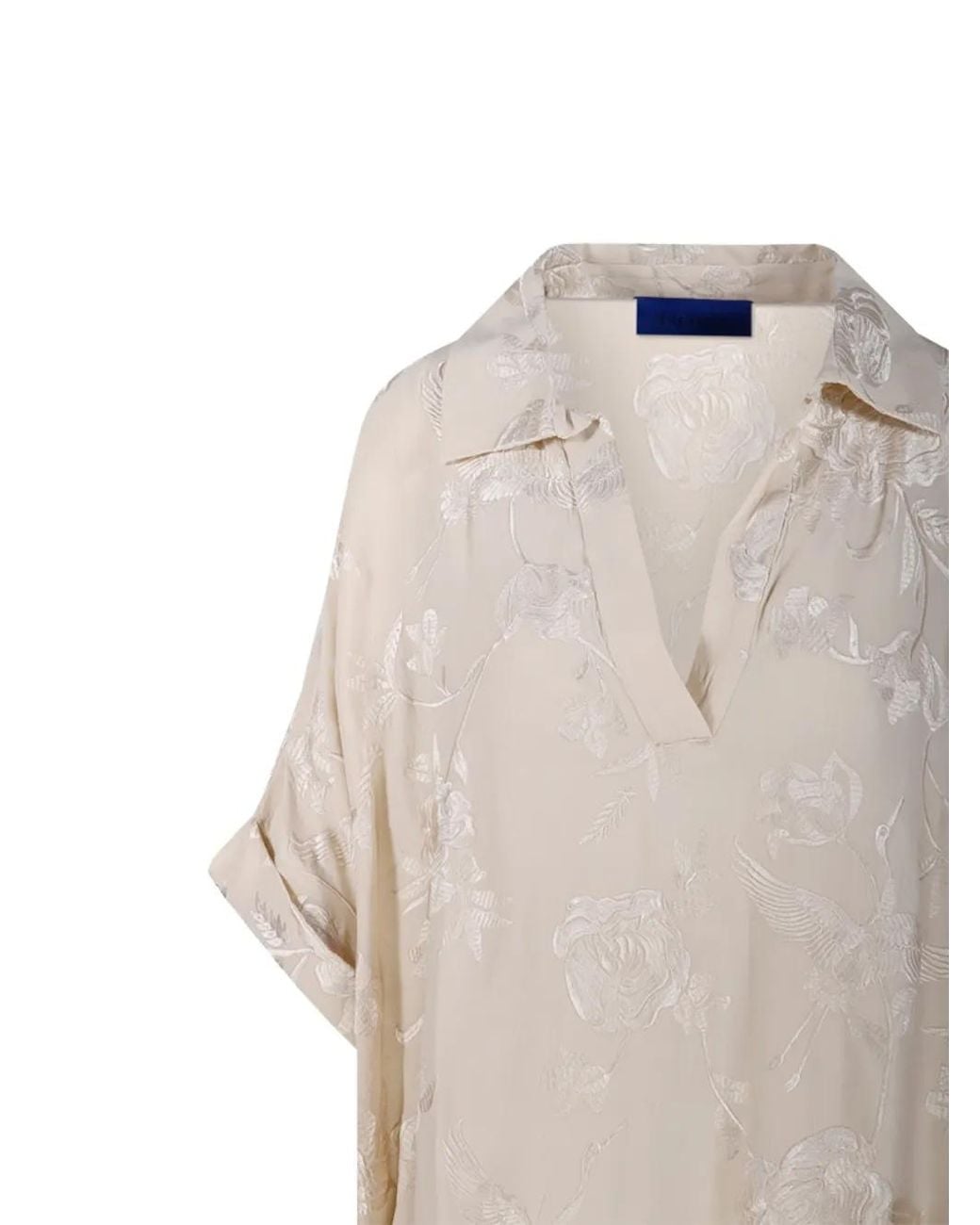Mes Demoiselles White Fringe-Trim Blouse