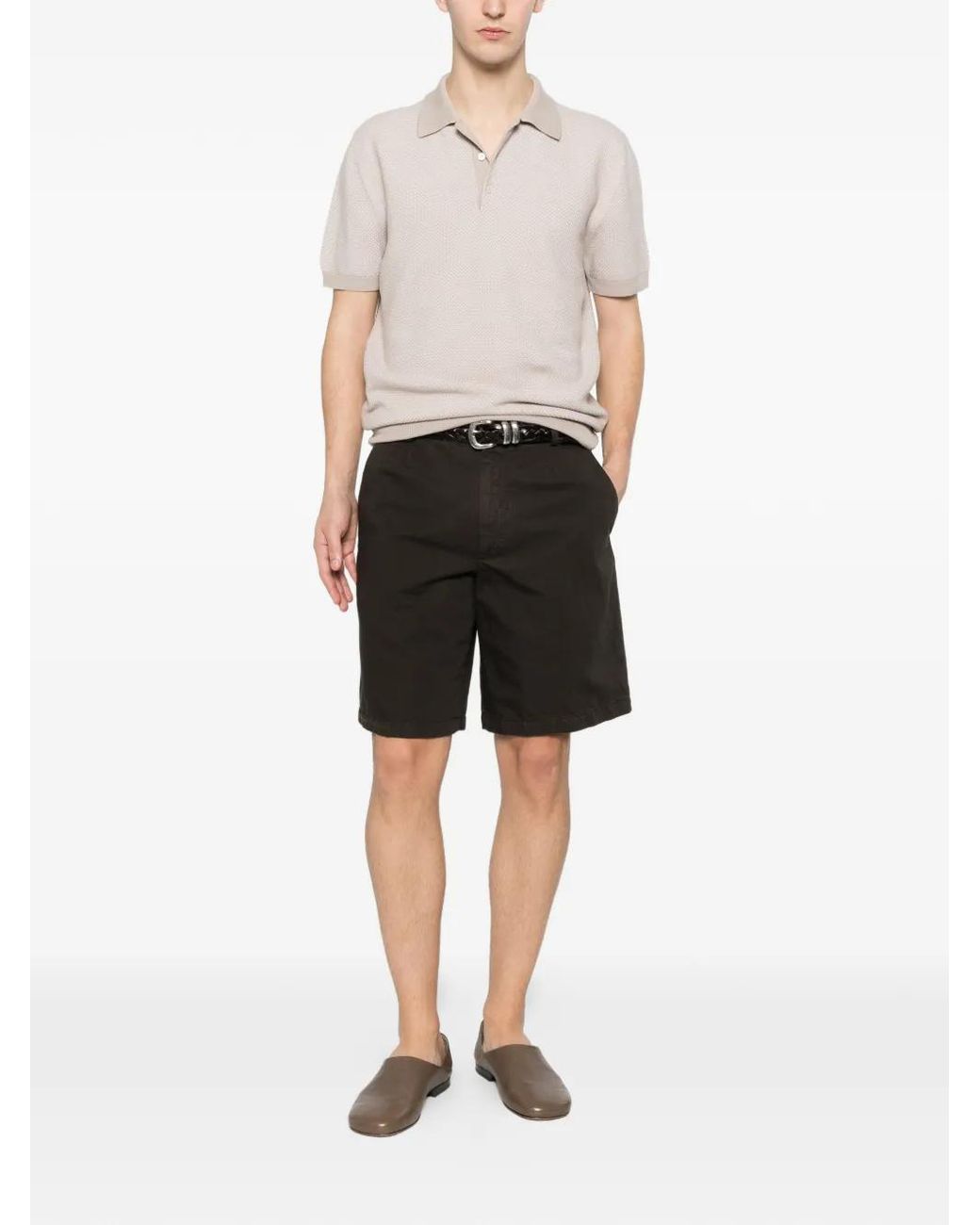 Zegna Black Front-Pockets Shorts for men