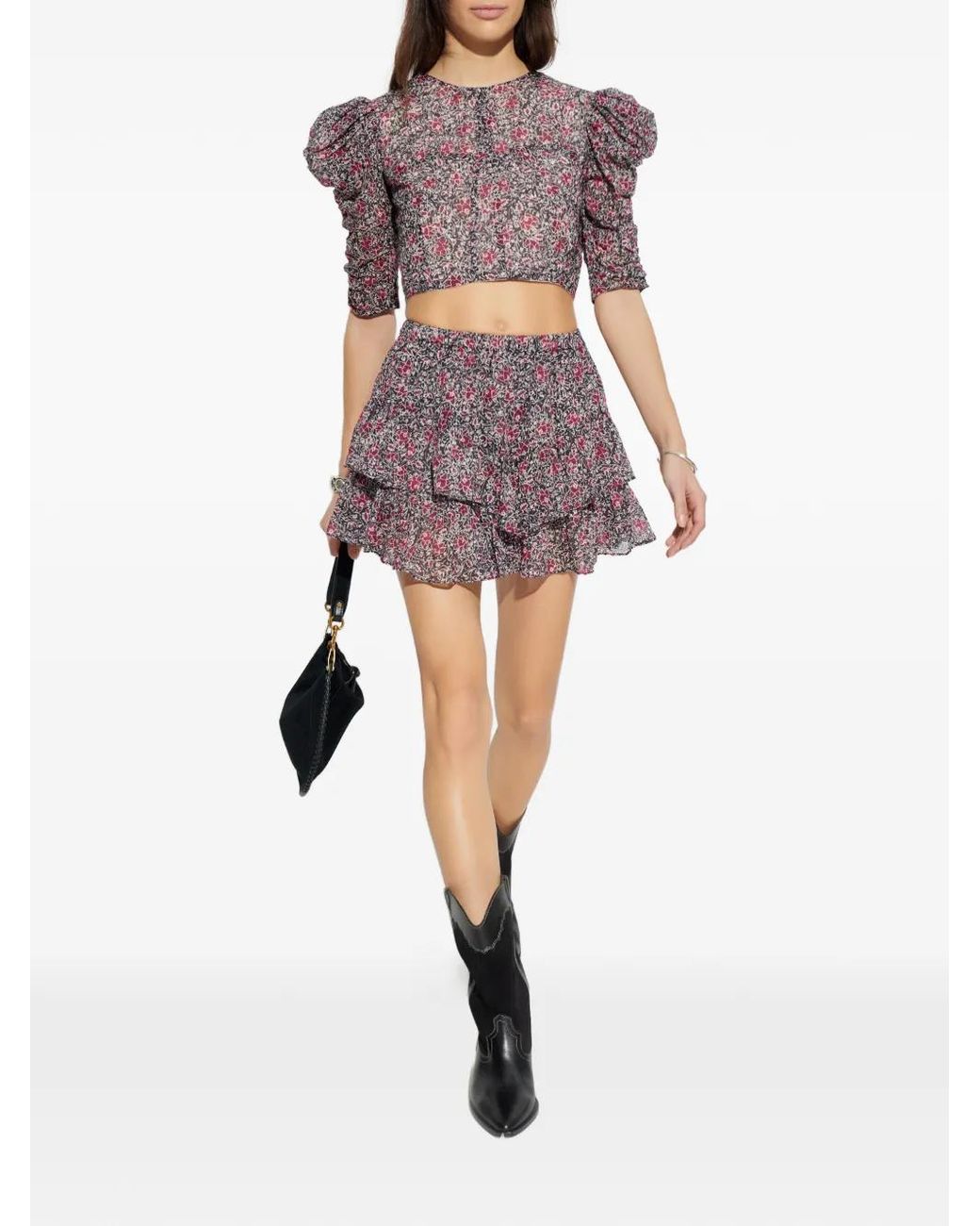 Isabel Marant Red Silva Floral-Pattern Blouse