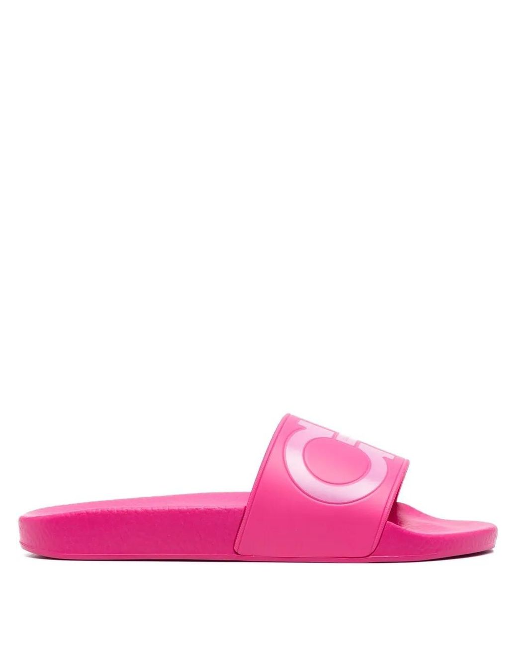 Ferragamo Pink Ferragamo Gancini Pool Slides