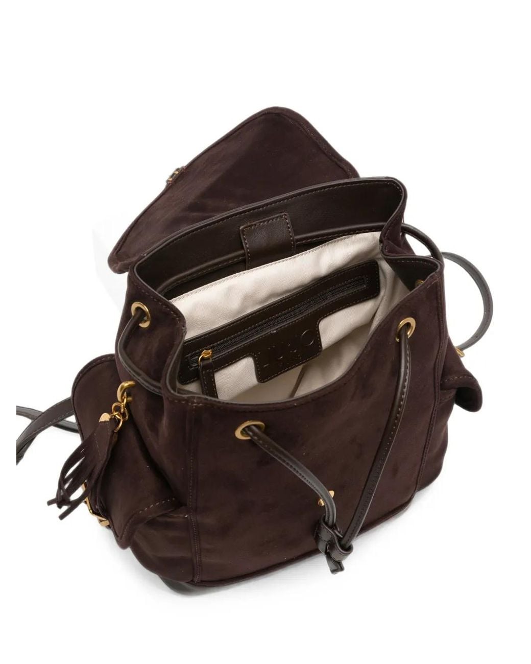 Liu Jo Black Logo-Embossed Buckle-Fastening Backpack