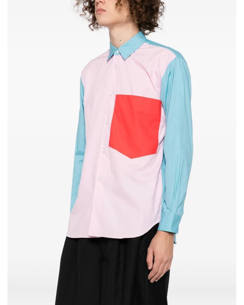 Comme des Garçons White Colour-Patch Shirt for men