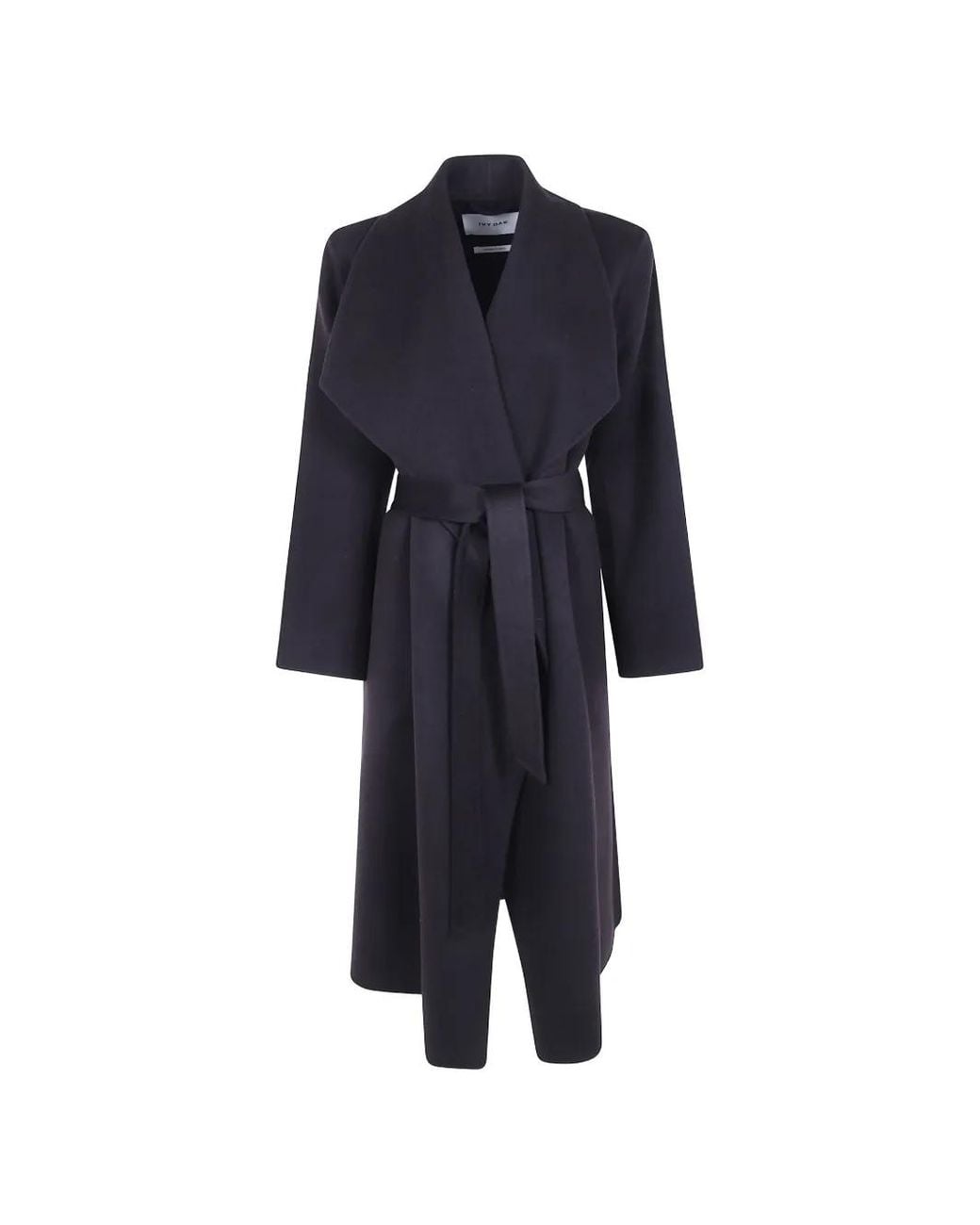 IVY & OAK Blue Belted Shawl-Collar Coat
