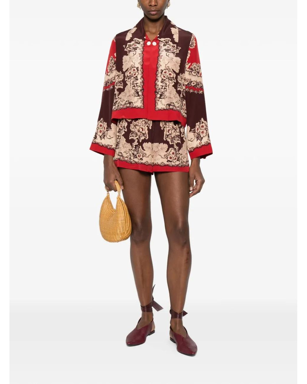 Bode Red Storybook Tap Shorts