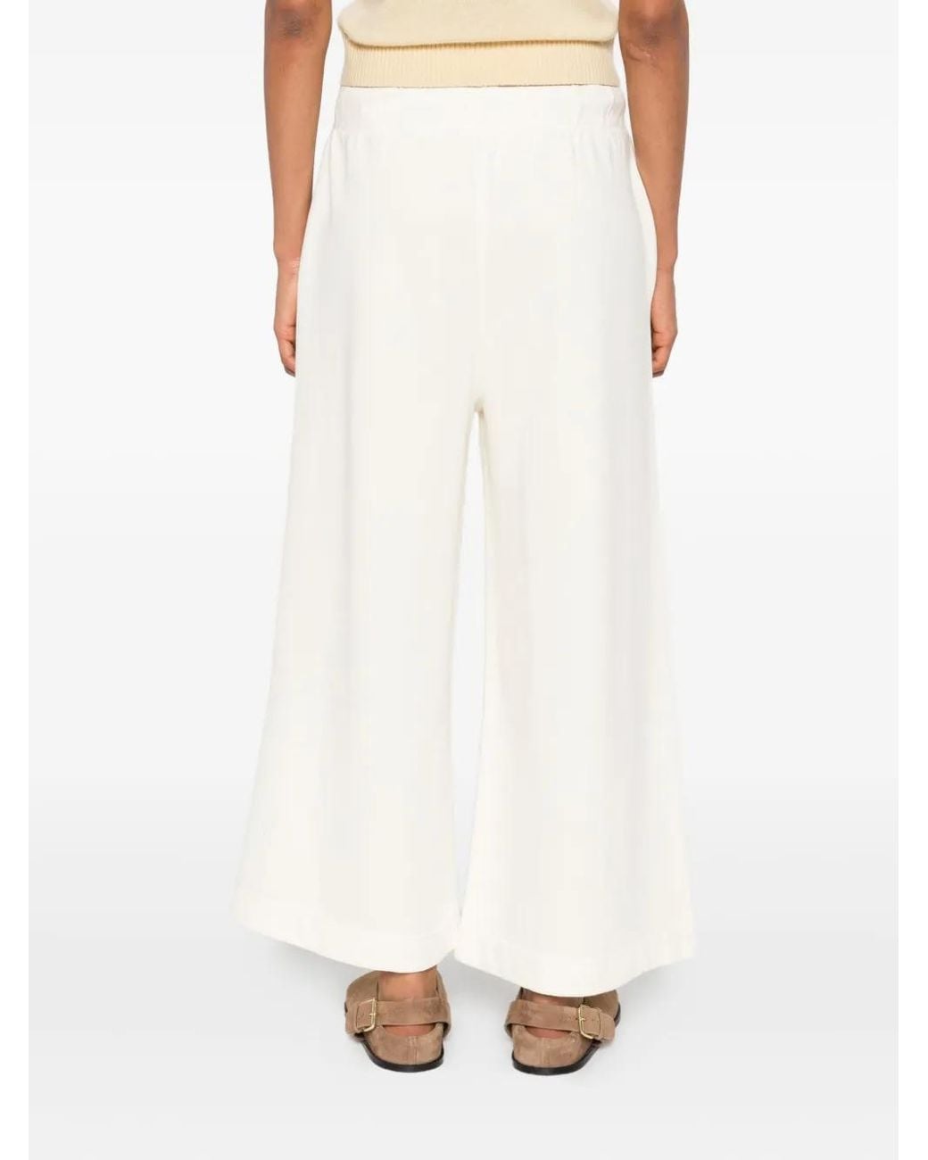 Marc O' Polo White Drawstring Wide-Leg Trousers