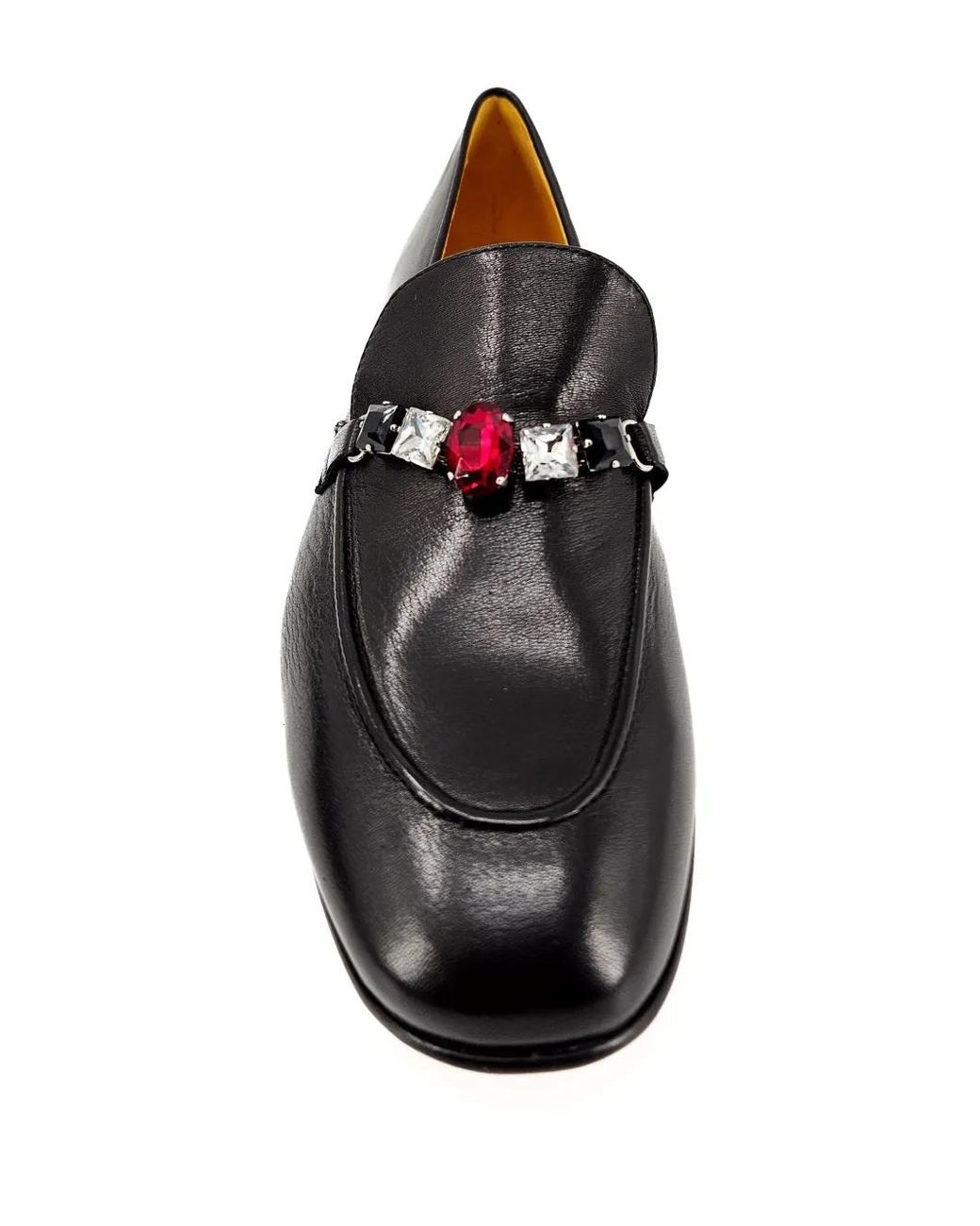 Madison Maison Black Jeweled Leather Loafers