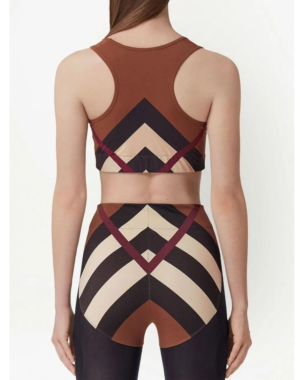 Burberry Brown Chevron Crop Top