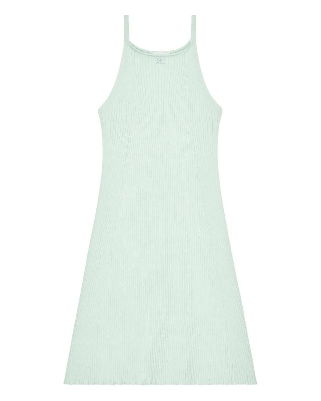 Courreges Ribgebreide Mini-Jurk in het Green