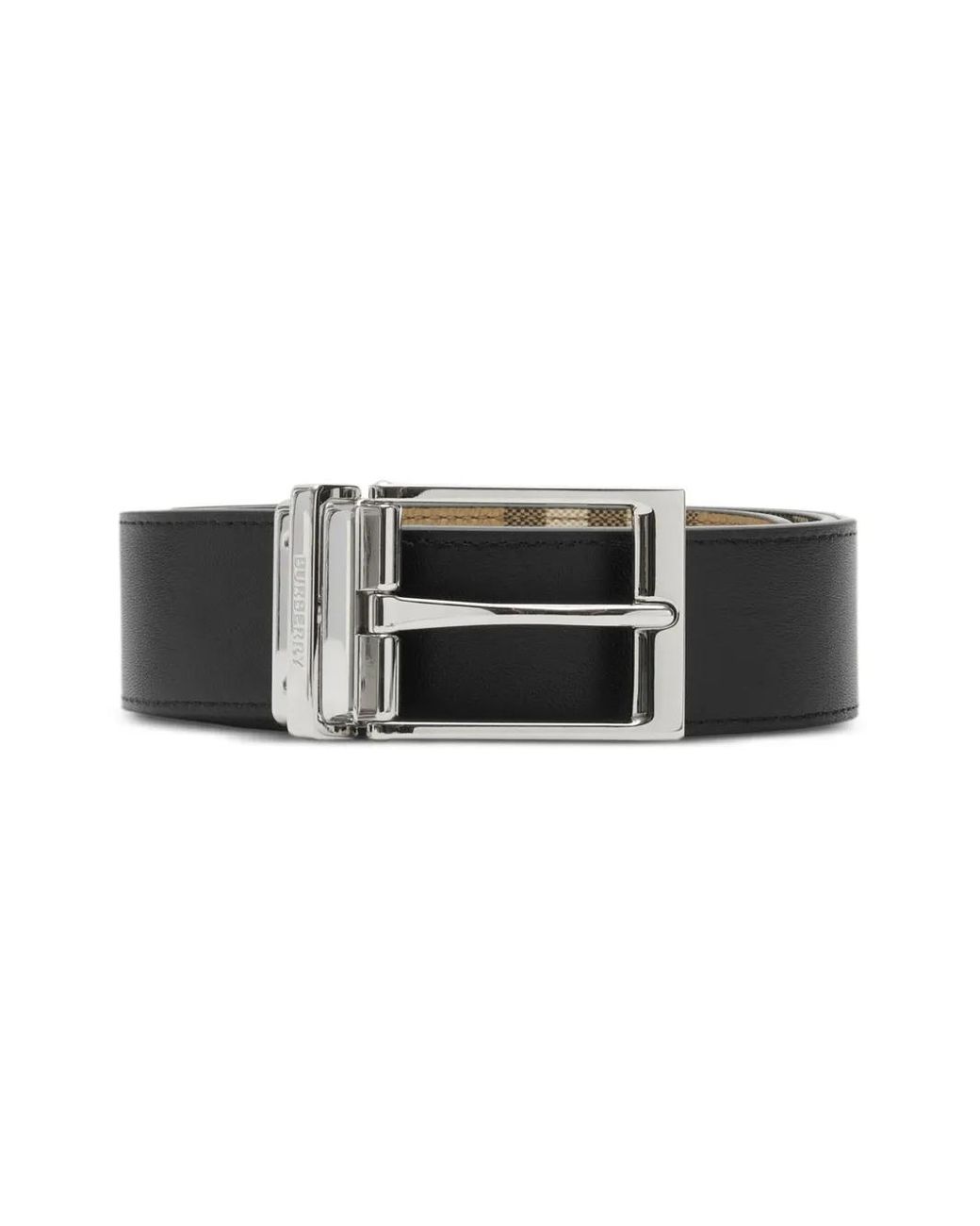 Burberry Natural Reversible Checked Belt for men