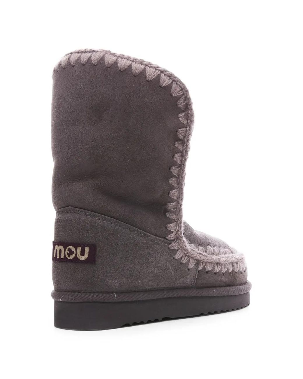 Mou Purple Bottes Eskimo 24 En Peau De Ton À Bords En Crochet