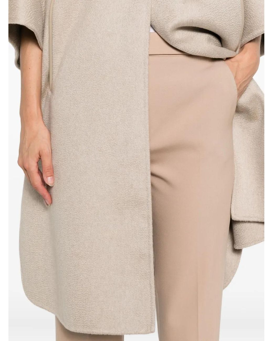 Max Mara Natural Pocket Unfinished-Hem Trousers