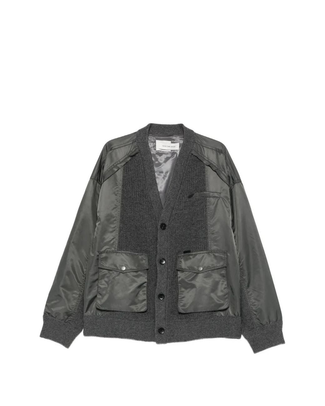 Feng Chen Wang Gray Layered Bomber Jacket for men