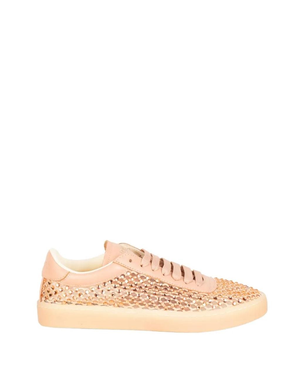 Back 70 Pink Crystal-Embellished Leather Sneakers