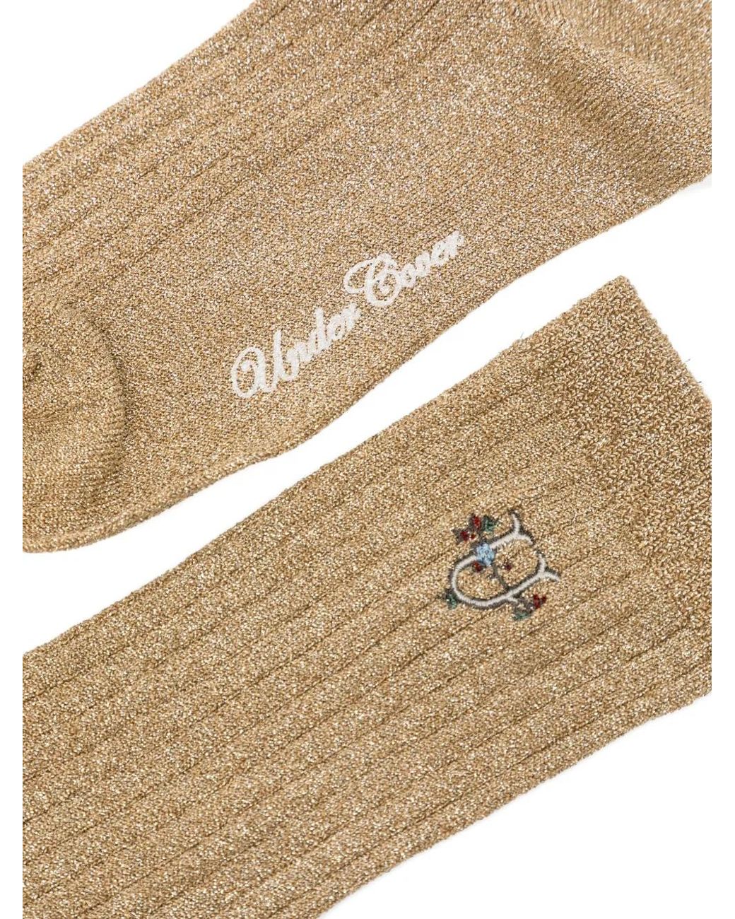 Undercover Natural Logo-Embroidered Socks