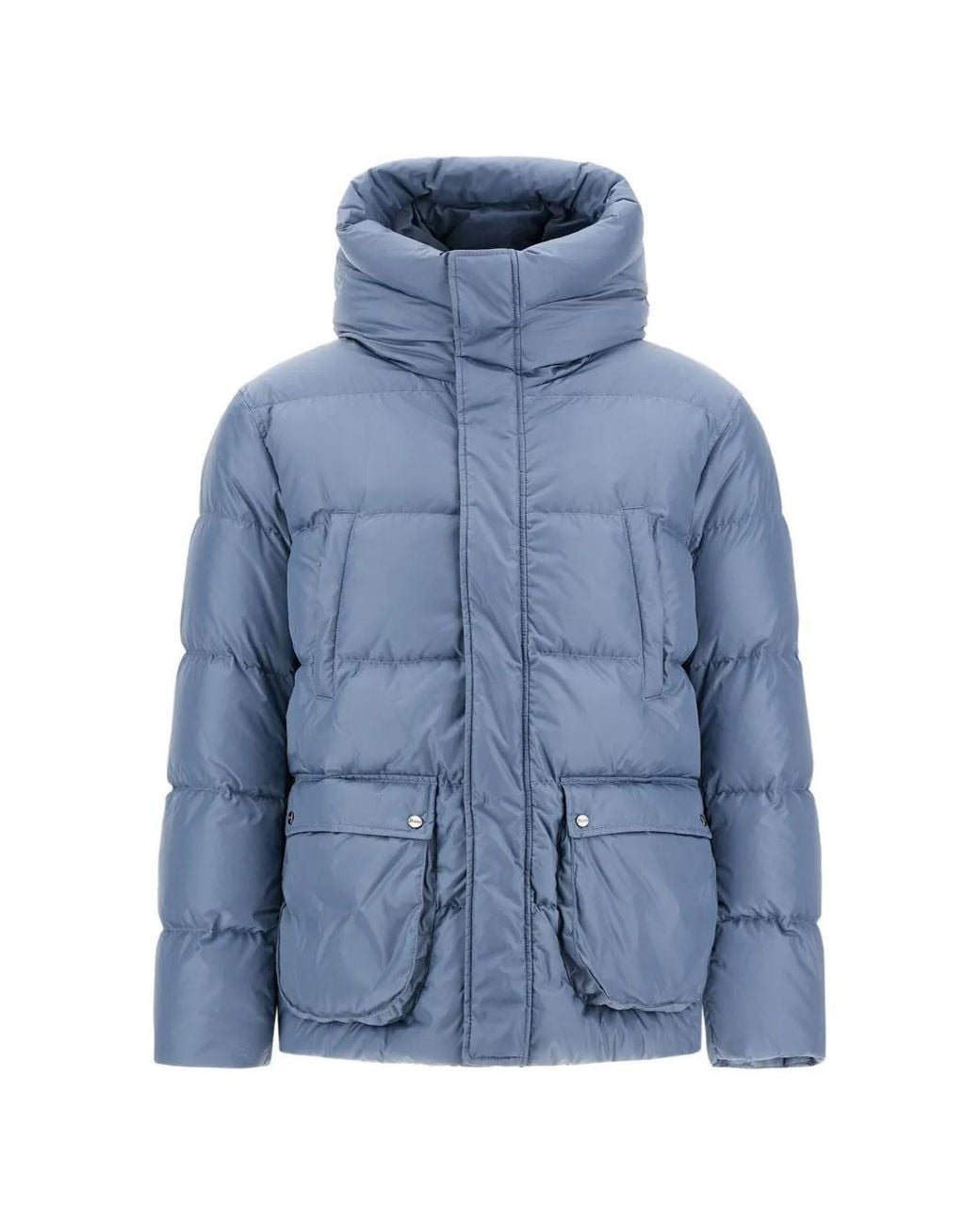 Herno Blue Polar-Tech Hooded Padded Jacket for men