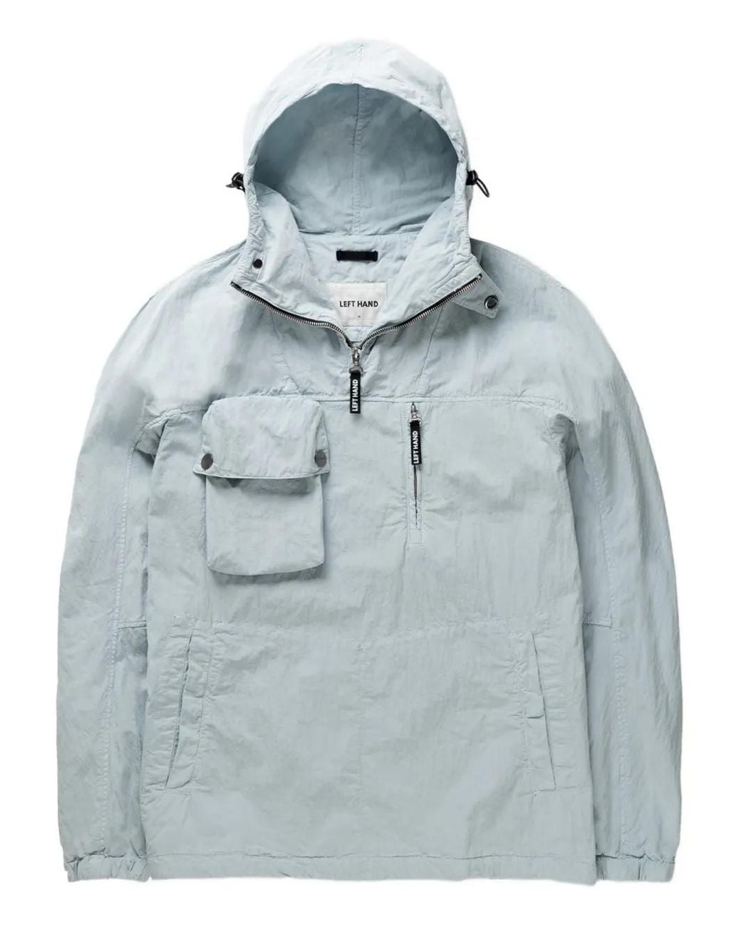 Left Hand Blue Hooded Pocket Jacket for men