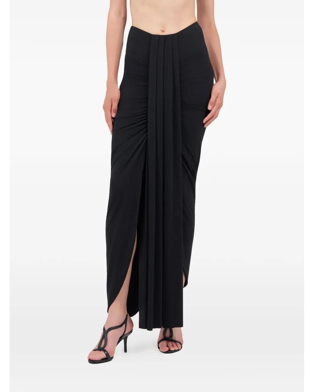 Roberto Cavalli Gedrapeerde Strandkleding Met Zijsplit in het Black
