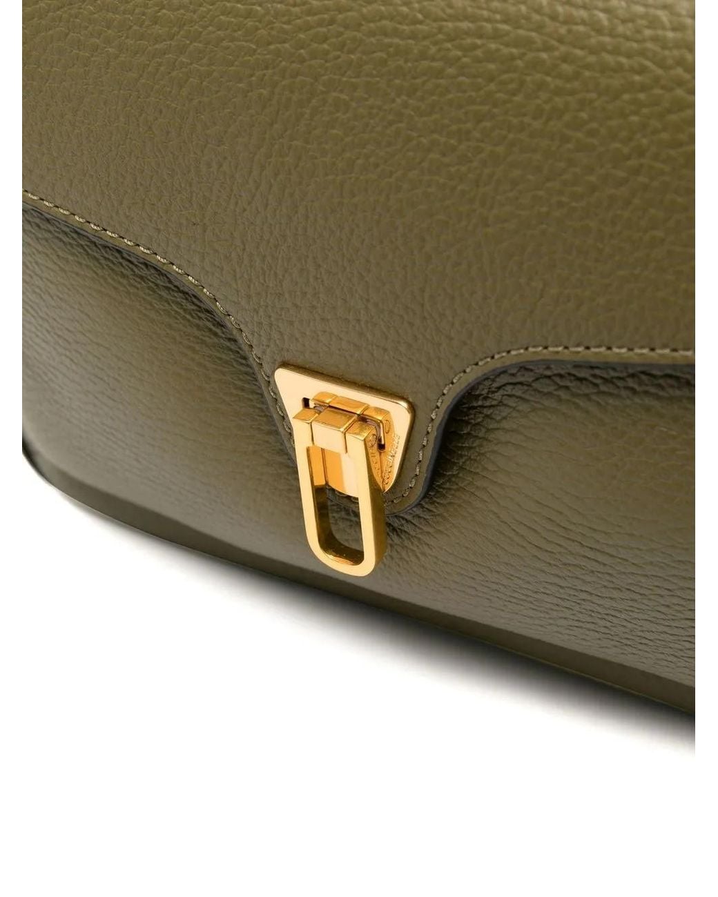 Coccinelle Green Grained Leather Satchel Bag
