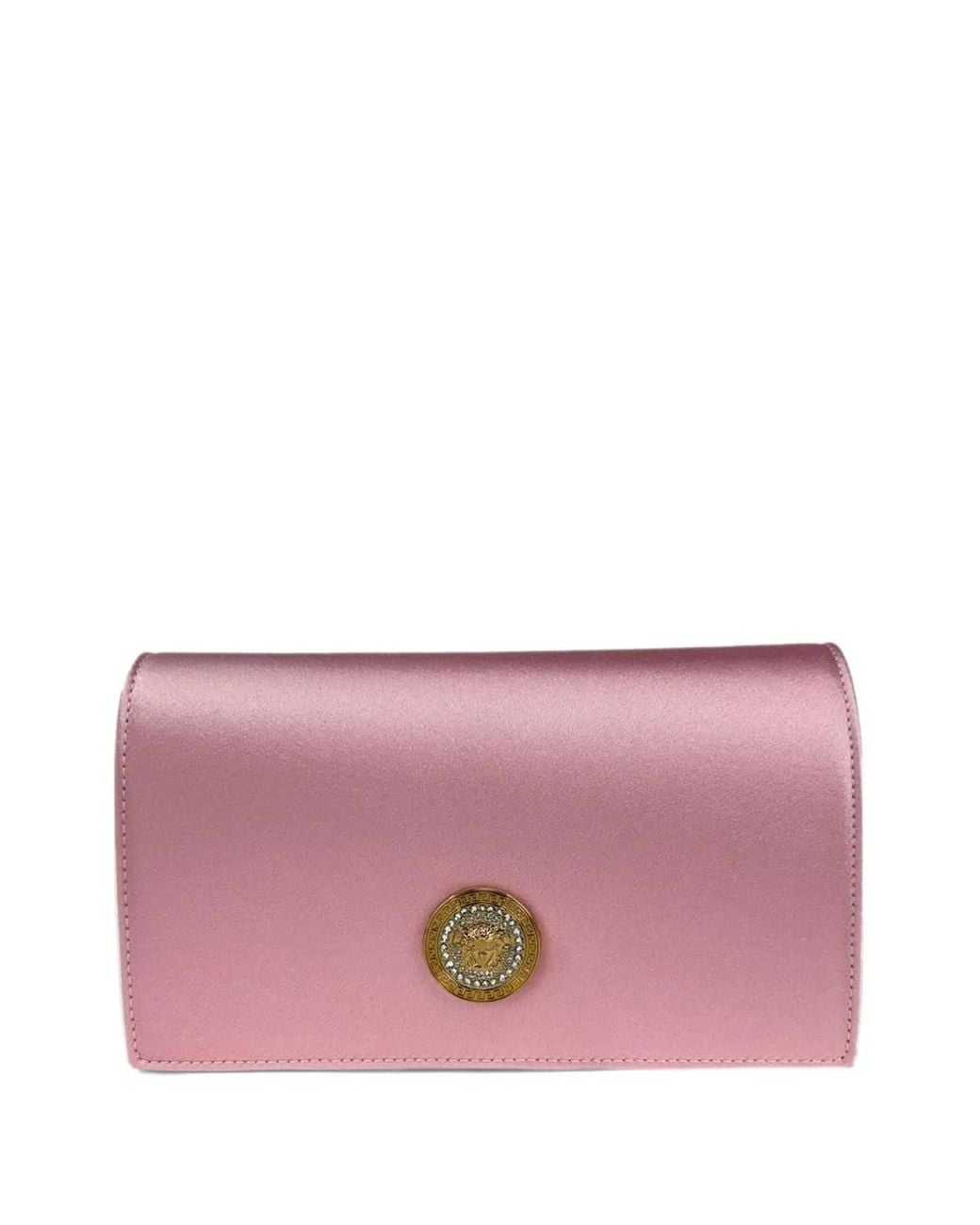 Versace Purple Mini Medusa-Plaque Crystal-Embellished Cross Body Bag