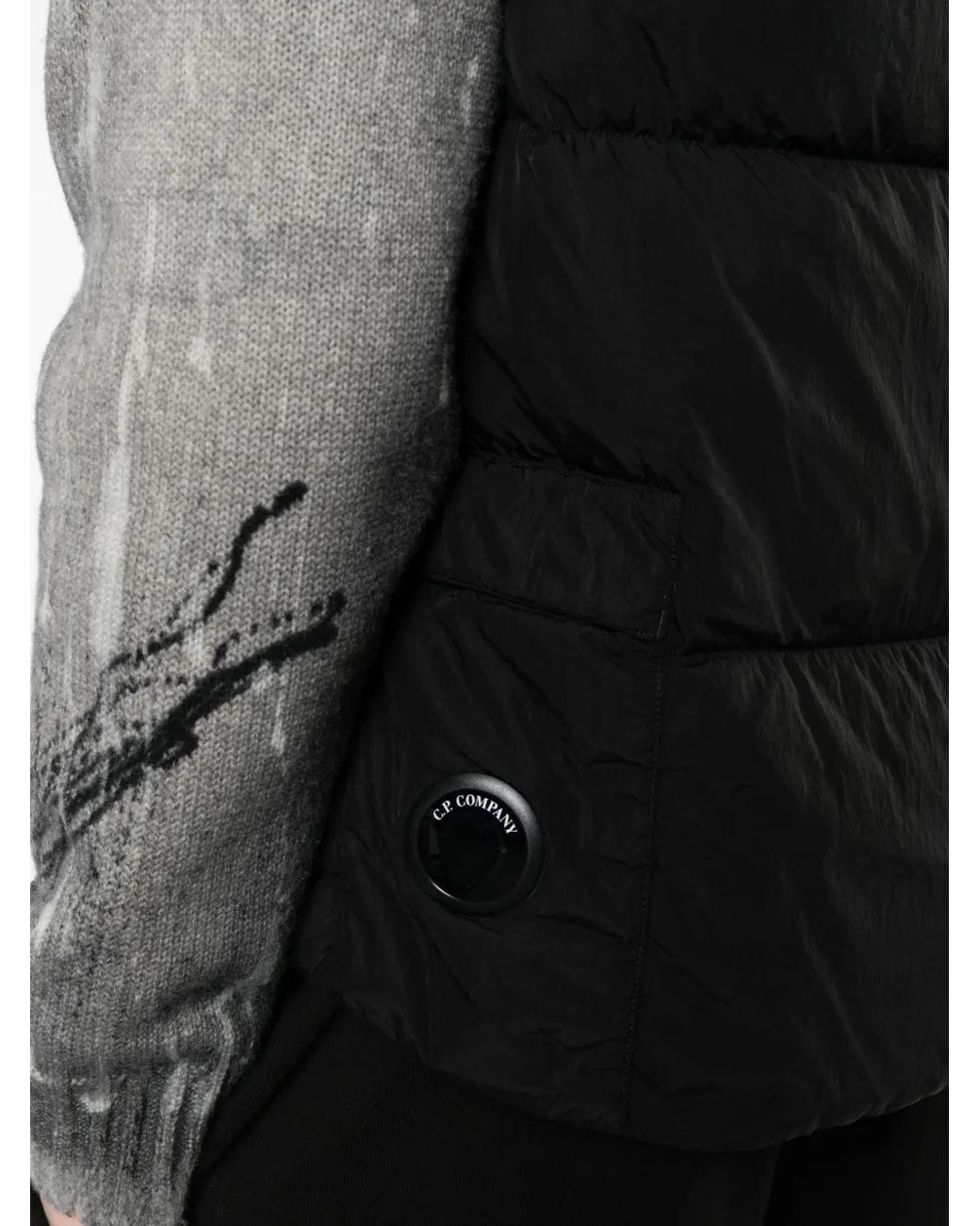 C P Company Black Quilted Down Gilet for men