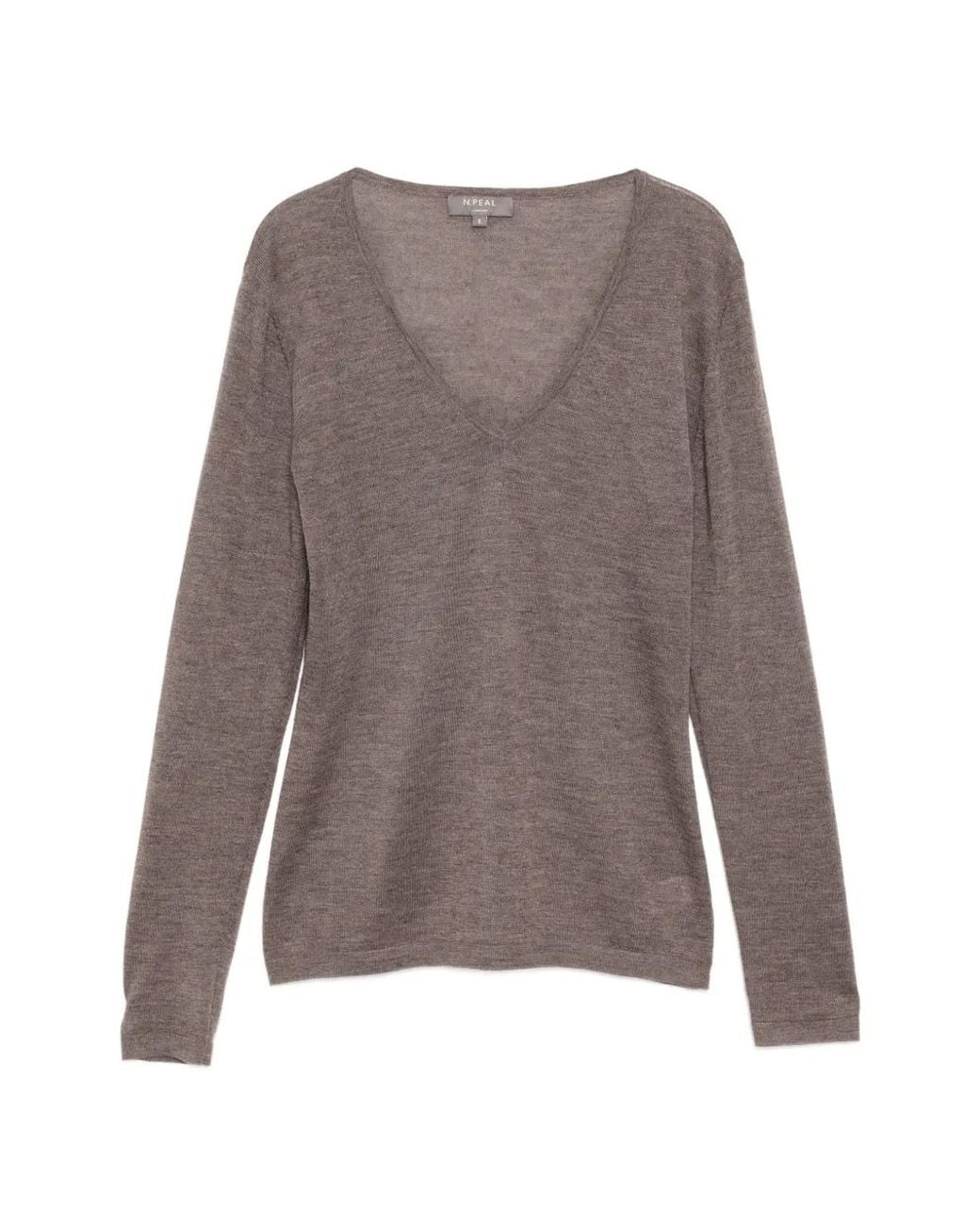 N.Peal Cashmere Gray Imogen V-Neck Top