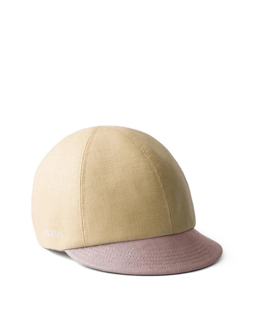 Prada Natural Casquette En Toile